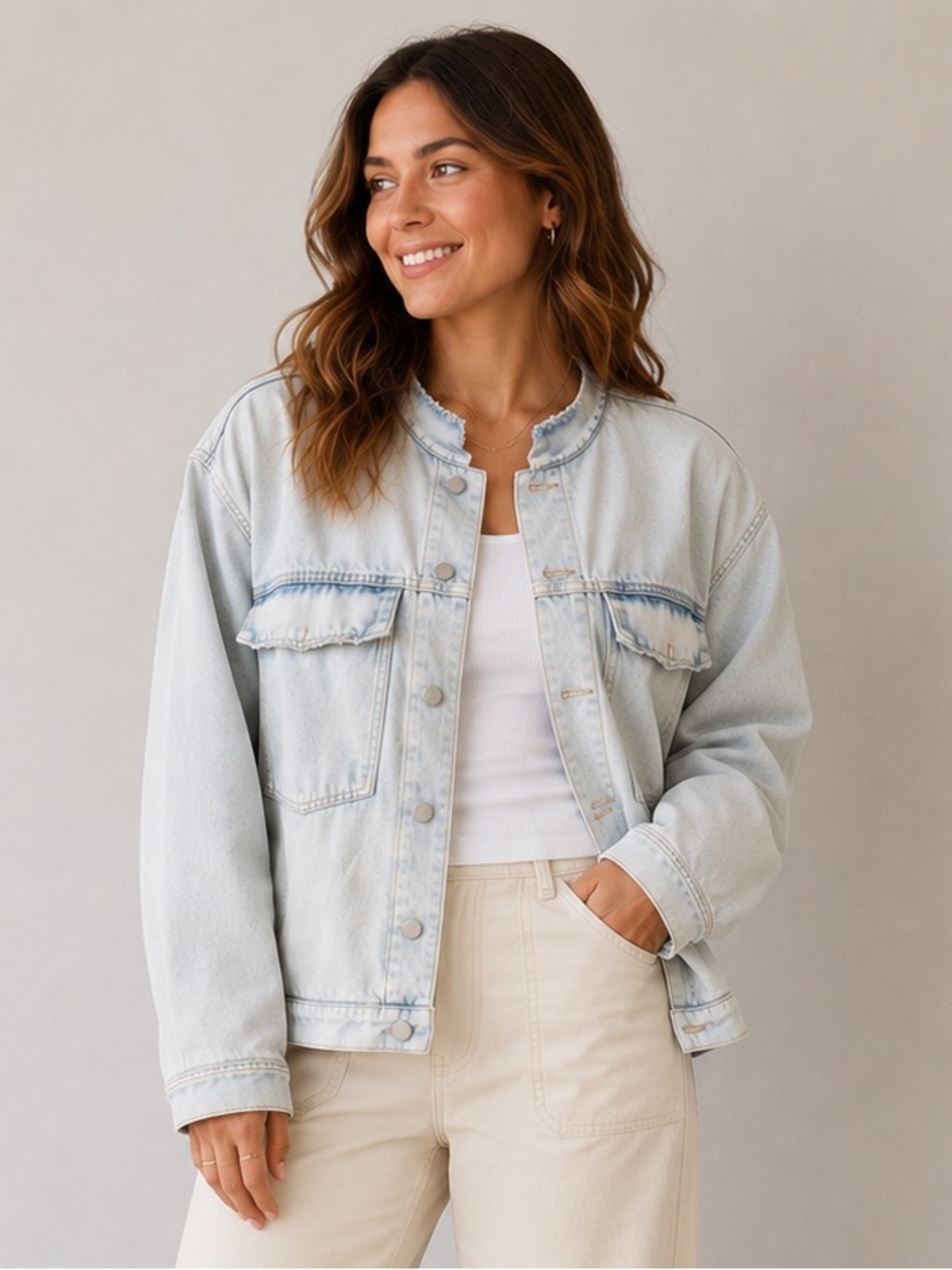 Zara Light Wash Denim Jean Jacket